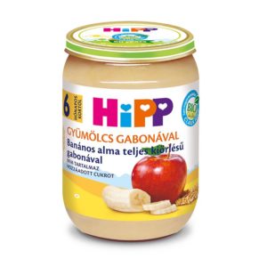 Hipp Bio Banános alma teljes kiőrlésű gabonával 190 g 6 hó+