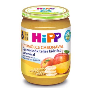 HiPP Bio Gyümölcsök teljes kiörlésű gabonával 6 hó+ 190 g