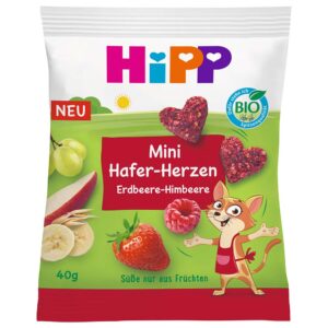 HiPP Bio Mini epres-málnás zabszívek 40 g 12 hó+