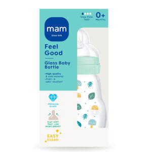 MAM Feel Good Cumisüveg Pérmium üvegből 170 ml 0 hó+ (türkiz) 2025