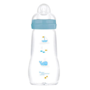 MAM Feel Good Cumisüveg Pérmium üvegből 260 ml 2 hó+ (kék bálna)
