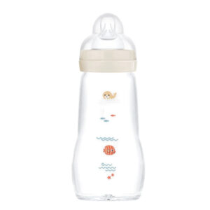 MAM Feel Good Cumisüveg Prémium üvegből 260 ml 2 hó+ (vajszínű, fóka)