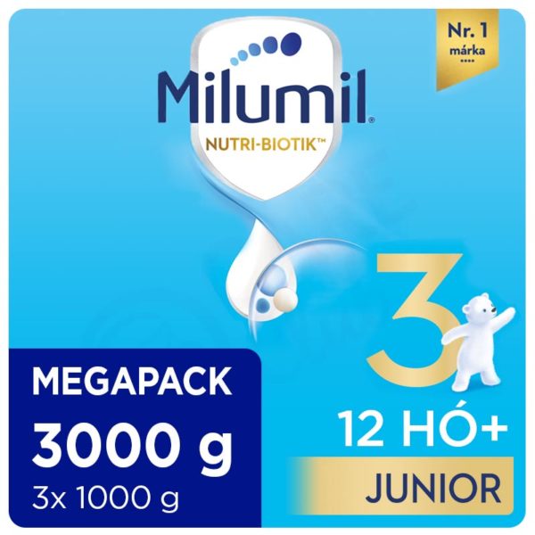 Milumil 3 Junior tejalapú anyatej-kiegészítő tápszer 12. hó+ 3x 1000 g (3000 g)