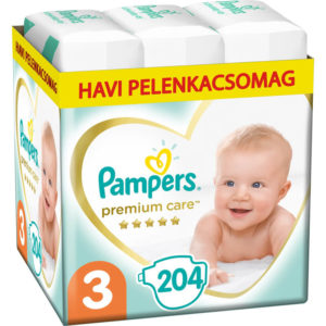 Pampers Premium Care Nadrágpelenka 3-as méret (6-10 kg) 204 db - Havi pelenkacsomag 8001090379498