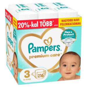 Pampers Premium Care Nadragpelenka 3-as meret (6-10 kg) 216 db – Havi pelenkacsomag+