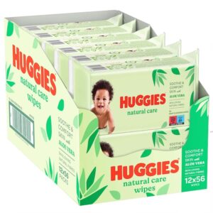 HUGGIES Natural Care Törlőkendő Aloe Veraval 12x 56 db (672 db)