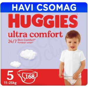 Huggies Ultra Comfort Nadrágpelenka 5-ös méret (11-25 kg) 4x 42 db (168 db) – Havi csomag