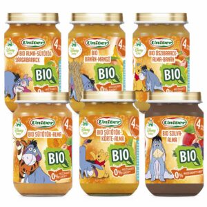 Univer Bio Gyümölcspürék 4 hónapos kortól csomagajánlat 6x 163 g