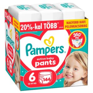 Pampers Active Baby Pants Bugyipelenka 6-os méret (13-19 kg) 144 db - Havi pelenkacsomag