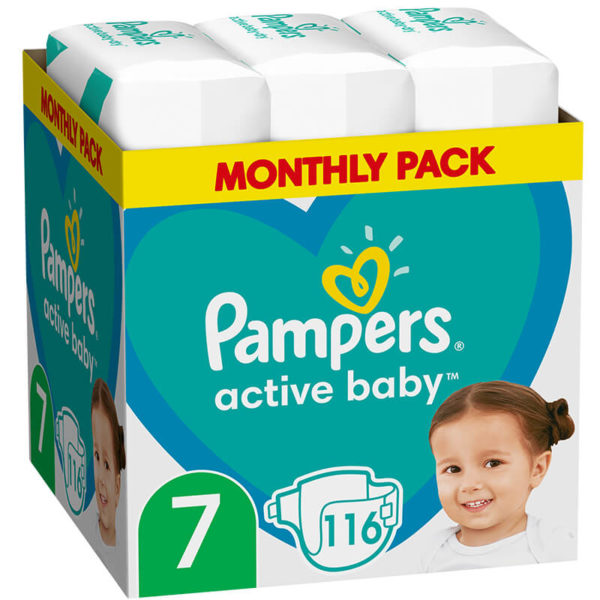 Pampers Active Baby Nadrágpelenka 7-es méret (15 kg+) 116 db - Havi pelenkacsomag
