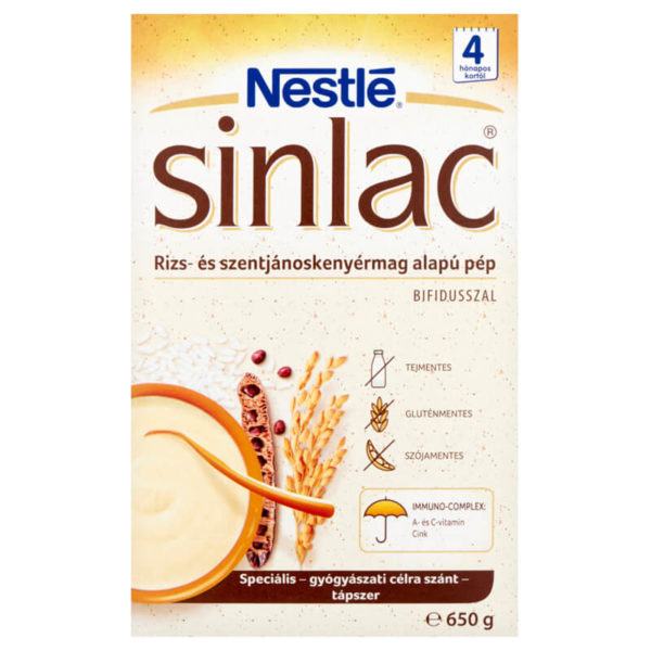 Nestlé Sinlac Rizs- és szentjánoskenyérmag alapú pép Bifidusszal