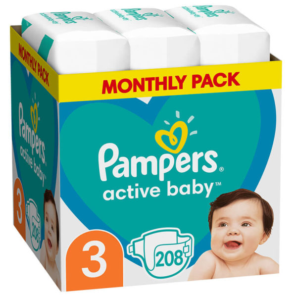 Pampers Active Baby Nadrágpelenka 3-as méret 208 db (6-10 kg) – Havi Pelenkacsomag 2021