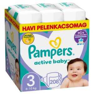 Pampers Active Baby Nadrágpelenka 3-as méret 208 db (6-10 kg) – Havi Pelenkacsomag