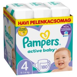 Pampers Active Baby Nadrágpelenka 4-es méret (9-14 kg) 180 db - Havi pelenkacsomag