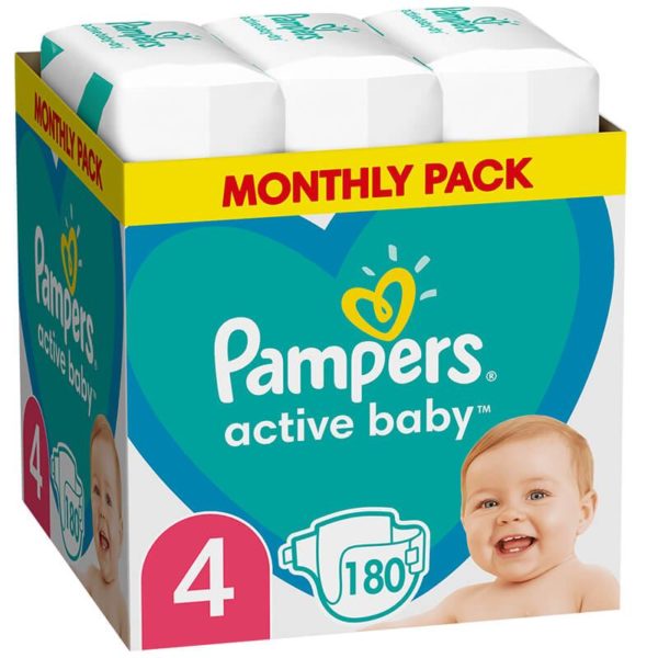 Pampers Active Baby Nadrágpelenka 4-es méret (9-14 kg) 180 db - Havi pelenkacsomag