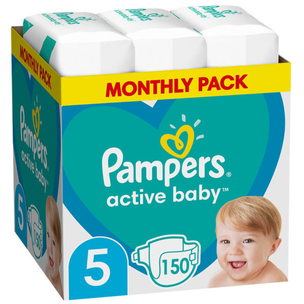 Pampers Active Baby Nadrágpelenka 5-ös méret 150 db (11-16 kg) - Havi pelenkacsomag 2021