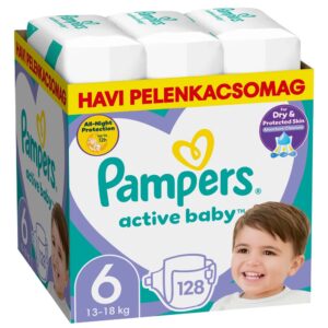 Pampers Active Baby Nadrágpelenka 6-os méret (13-18 kg) 128 db - Havi pelenkacsomag