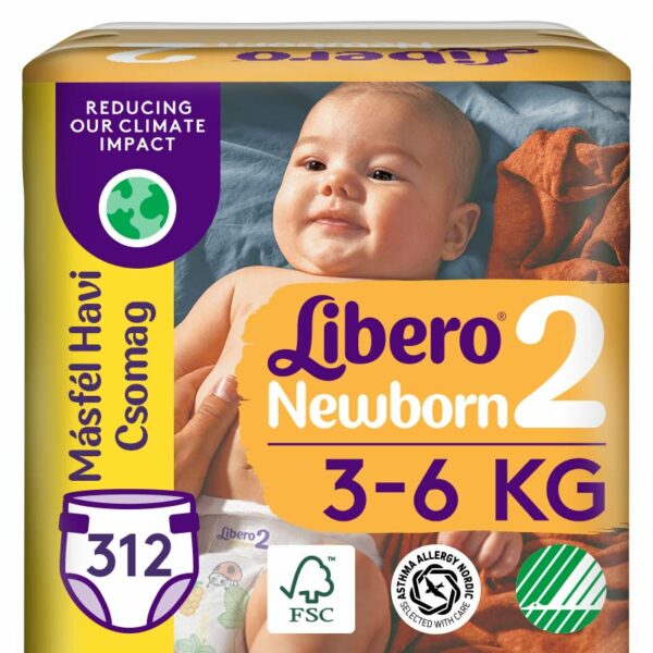 Libero Newborn 2 Nadrágpelenka (3-6 kg) 312 db – Másfél havi csomag