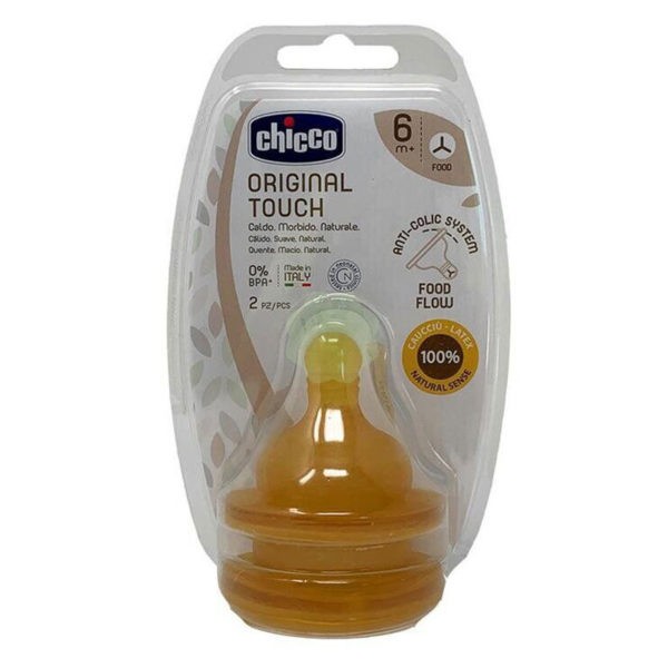Chicco Original Touch latex etetőcumi Y vágású, sűrűbb ételekhez 6 hó+ (2 db)