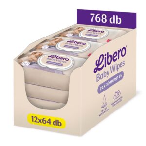 Libero Műanyag- és parfümmentes prémium törlőkendő repceolajjal 12x 64 db (768 db)