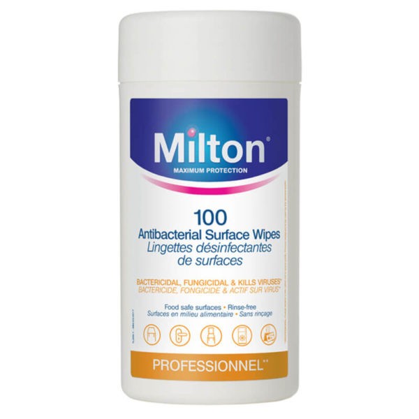 Milton Antibakteriális fertőtlenítő kendő (100 db)