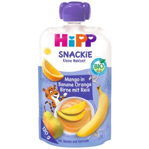 HiPP Bio Snackie Mangó banán narancs körte rizzsel 120 g 12 hó+