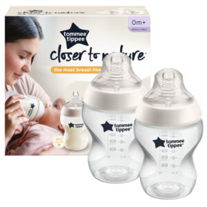 Tommee Tippee Closer to Nature Cumisüveg 2x 260 ml 0 hó+ (unisex)