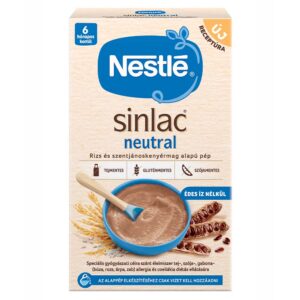 Nestlé Sinlac Neutral Rizs- és szentjánoskenyérmag alapú pép édes íz nélkül 650 g 6 hó+