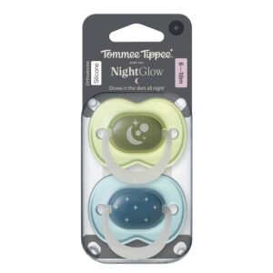 Tommee Tippee Night Glow Éjszakai nyugtatócumi 6-18 hó 2 db (kék, zöld)