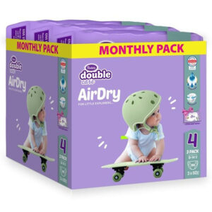Violeta Double Care Air Dry Nadrágpelenka 4-es méret (8-14 kg) 180 db +120 db Almond Milk törlőkendő