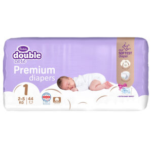 Violeta Double Care Cotton Nadrágpelenka valódi pamuttal 1-es méret (2-5 kg) 44 db +20 db törlőkendő