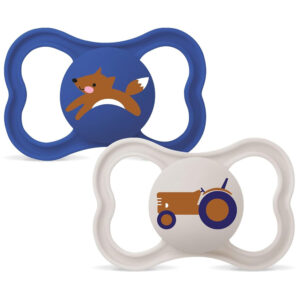 MAM Supreme Különösen bőrbarát szilikon cumi 16 hó+ 2 db (szürke-traktor, kék-róka)