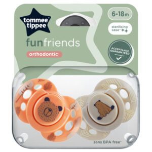 Tommee Tippee Fun Friends Játszócumi 6-18 hó 2 db (sárga, drapp)