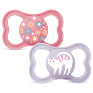 MAM Supreme Különösen bőrbarát szilikon cumi 16 hó+ 2 db (lila, rózsaszín)