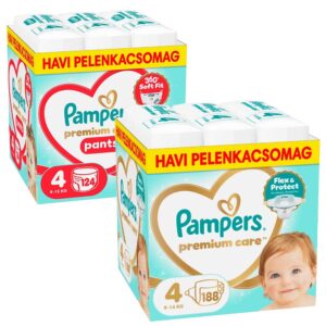 Pampers Premium Care Nadrág- és bugyipelenka csomag 4-es méret (9-15 kg) 188 db + 124 db