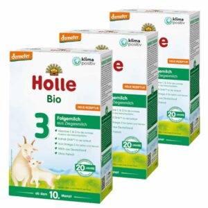 Holle 3 Bio Kecsketej alapú anyatej-kiegészítő tápszer 3x 400 g (1200 g) 10 hó+