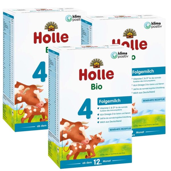 Holle 4 Bio Gyerekital - Tejalapú anyatej-kiegészítő tápszer 3x 600 g (1800 g) 12. hó+