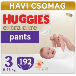 Huggies Extra Care Pants Bugyipelenka 3-as méret (6-11 kg) 192 db – Havi Csomag
