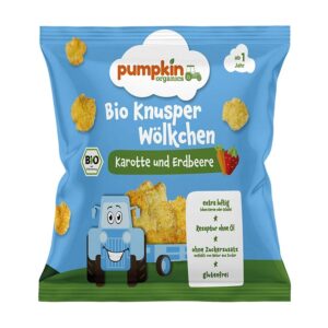 Pumpkin Organics Bio ropogós felhők - sárgarépa, eper 15 g 12 hó+