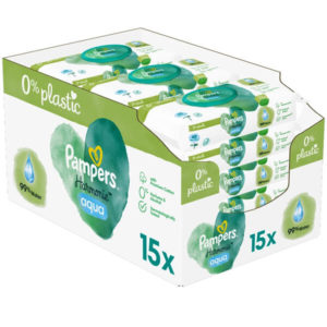 Pampers Harmonie Aqua Plastic free nedves törlőkendő 15x 48 db (720 db)