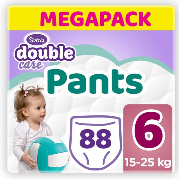 Violeta Double Care Pants Bugyipelenka 6-os méret (15-25 kg) 2x 44 db (88 db) – MegaPack