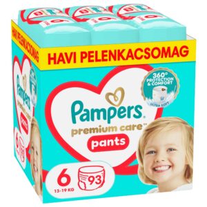 Pampers Premium Care Pants Bugyipelenka 6-os méret (13-19 kg) 93 db – Havi Pelenkacsomag