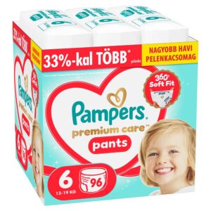 Pampers Premium Care Pants Bugyipelenka 6-os méret (13-19 kg) 96 db - Havi Pelenkacsomag+