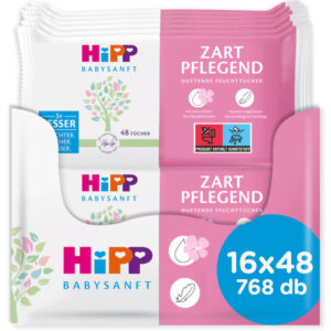HiPP Babysanft Gyengéden ápoló nedves törlőkendő 16x 48 db (768 db)