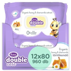 Violeta Organic Honey & Chamomile Ápoló nedves törlőkendő visszazárható fedéllel 12x 80 db (960 db)