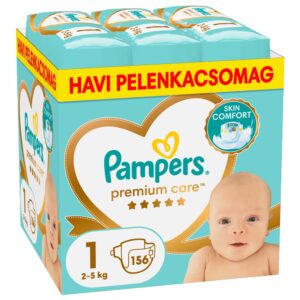 Pampers Premium Care Nadrágpelenka 1-es méret (2-5 kg) 156 db - Havi pelenkacsomag