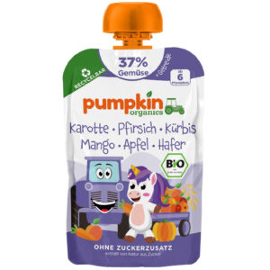 Pumpkin Organics Bio Sárgarépa őszibarack sütőtök mangó alma zabbal 100 g 6 hó+ (37%)