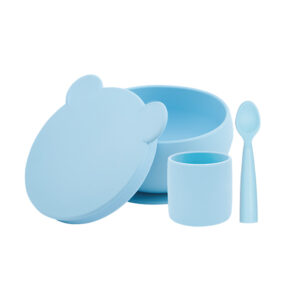 MiNiKOiOi BLW Set I. - Szilikon étkészlet (Bowly+Mini Cup+Scooper) 6 hó+ (Mineral Blue)