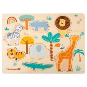 Small foot Fa forma kirakós – Szafari állatok 24 hó+ (11701)
