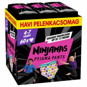 Pampers Ninjamas Éjszakai pelenka 4-7 éves lányoknak (17-30 kg) 60 db
